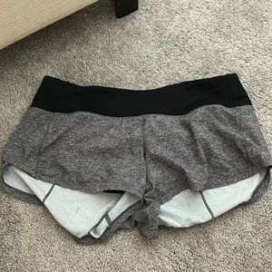Grey speed up shorts lululemon
